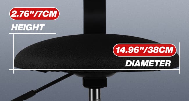 Shop Stool with Backrest, Mechanic Garage Stool for Workshop, Adjustable Shop Stools Chair, Padded Workbench Stools for Men Women, 300 LBS Capacity, 360° Swivel PVC Seat, Heavy Duty, Black