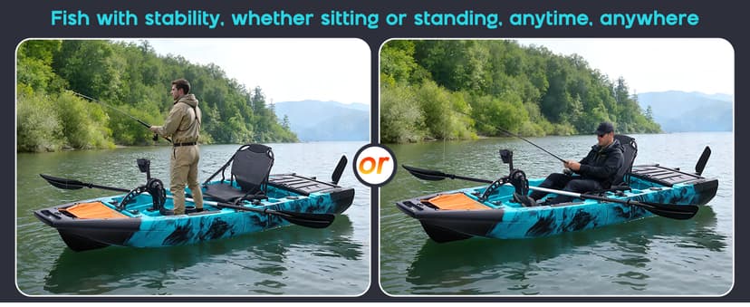 Albott Modular Fishing Kayak with Drive System & Durable HDPE, Customizable Lightweight Sit-on-Top Kayak for Youth & Adult, Perfect for Leisure & Commercial Use, 420lbs Capacity