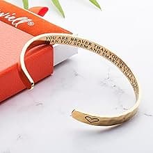 Carviell Engraved Cuff Bracelets for Women – Inspirational, Friendship, Love, Mom, Daughter, Sister, Christian, Graduation, Memorial & Wedding Gifts – 80+ Phrases – Stainless Steel, Gift-Ready