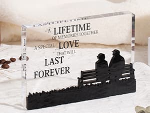 LukieJac Gifts for Wife - Romantic Gifts for Her Acrylic Puzzle Piece Plaque for Wife Birthday, Wedding Anniversary, Valentines Day, Mothers Day Presents Home Desk Decor - 4.7 x 3.9 Inch