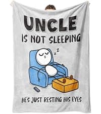 Dad Gifts from Daughter Son, Super Soft Throws Blanket for Couch and Napping, 60" x 50" (Gray) Funny Birthday Gift for Dad Husband, Dad is Not Sleeping Blanket B0DPW37148