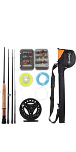 Sougayilang Fly Fishing Reel Large Arbor 2+1 BB with CNC-machined Aluminum Alloy Body and Spool in Fly Reel