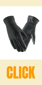 FEIQIAOSH Winter Leather Gloves for Women, Premium Sheepskin Warm Gloves for Cold Weather, Fleece Lining Touch Screen Glove