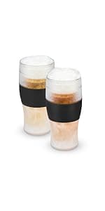 Host Wine Freeze Cup Set of 2 - Plastic Double Wall Insulated Wine Cooling Freezable Drink Glasses with Freezing Gel, Wine Glass Gift for Red and White Wine, 8.5 oz Marble