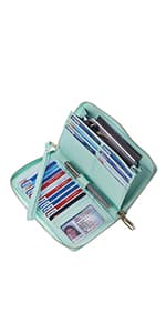 Chelmon Women's RFID Slim Card Holder Wallet: Thin Bifold with Multi-Card Case & Zipper Coin Pocket Purse (Deep Purple)