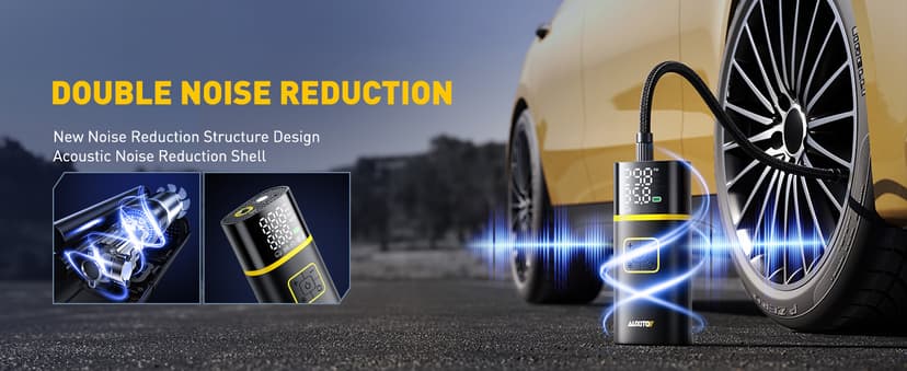 40L/min Tire Inflator for Car Tires, Bikes and Motorcycles, Auto Shut-off, Digital Display Pressure Gauge, LED Light AUXITO 150PSI Tire Inflator Portable Air Compressor, 5X Faster Air Pump B0DMNMCGMY