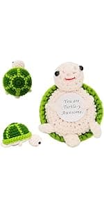 Funny Crochet Pickles 1 Pcs with Affirmations Cards for Inspirational Novelty Good Luck Gift and Party Decorations (KK-CKD04- REDCUM)