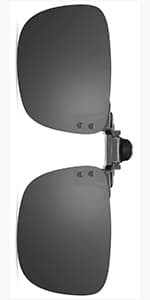 CAXMAN Polarized Clip On Sunglasses Over Prescription Glasses Men Women Compact Fit Non-Flip Up