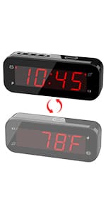 Alarm Clock, LED Digital Clock, Small Wall Clock, Battery Operated, Adjustable 3-Level Led Brightness, Dim Night Mode, 12/24Hr, Cordless, Constantly 1.2'' Digits Display for Bedroom/Travel,Easy to Set
