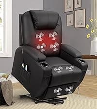 JUMMICO Recliner Chair Adjustable Home Theater Single Recliner Sofa Furniture with Thick Seat Cushion and Backrest Modern Living Room Recliners (Fabric, Aurora Grey)