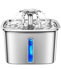 Veken Innovation Award Winner 95oz/2.8L Pet Fountain, Automatic Cat Water Fountain Dog Water Dispenser with Replacement Filters for Cats, Dogs, Multiple Pets (Grey, Plastic)