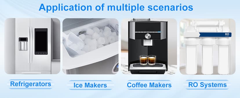 Inline Water Filter Kit for Ice Maker and Refrigerator,Include Feed Water Valve,1/4" Water Line and Quick Connect Fittings,Ideal for Ice Maker,Refrigerator,RO(Reverse Osmosis) System