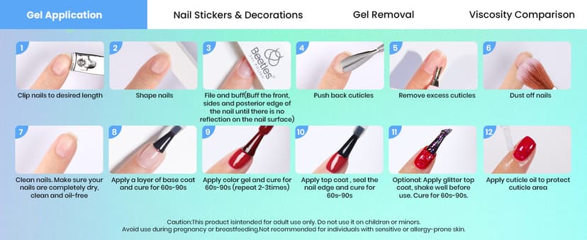 Color Enchantment with Everything Base Top Coat Beginner Starter at Home Nails Kit Manicure DIY Salon Tools Gifts for Women Beetles Gel Nail Polish Kit with U V Light - 80Pcs 55 Colors Gel Nail Kit B0CL4RWBYR