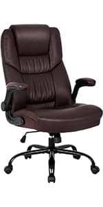 FDW Office Chair Computer High Back Adjustable Ergonomic Desk Chair Executive PU Leather Swivel Task Chair with Armrests Lumbar Support (Black)