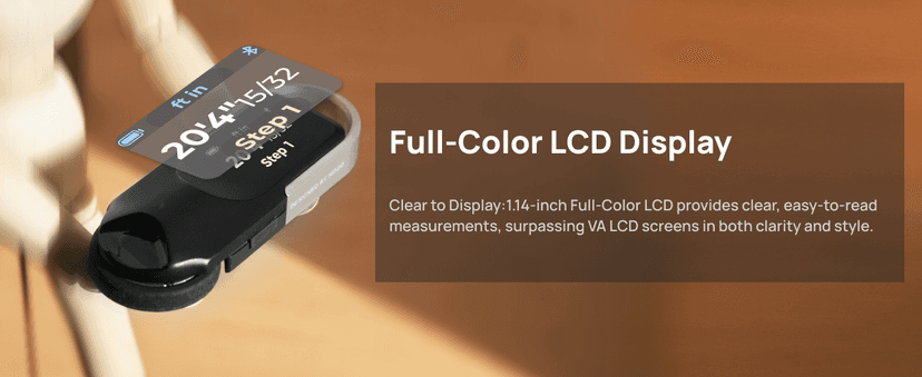 HOZO NeoRulerGO Digital Tape Measure with Laser, Smart Rechargeable Measuring Tool for Flat, Curved, Odd Shapes | Bluetooth App | Pocket Size | Cool Gadgets for Dad, Men, Husband