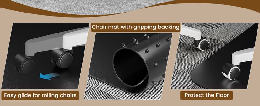 Office Chair Mat for Carpet 48”x 60”, Heavy Duty Desk Chair Mat for Low Pile Carpet with Cleats, Black Plastic Floor Mat for Gaming Chair, Smooth Rolling Carpet Chair Mat Protector