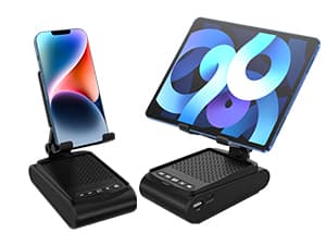 Gifts for Men, Cell Phone Stand with Wireless Bluetooth Speaker, Birthday Gifts for Mens Dad Boyfriend, Cool Gadgets for Men, Anniversary Ideas Gift, Compatible with iPhone/iPad/Samsung Galaxy