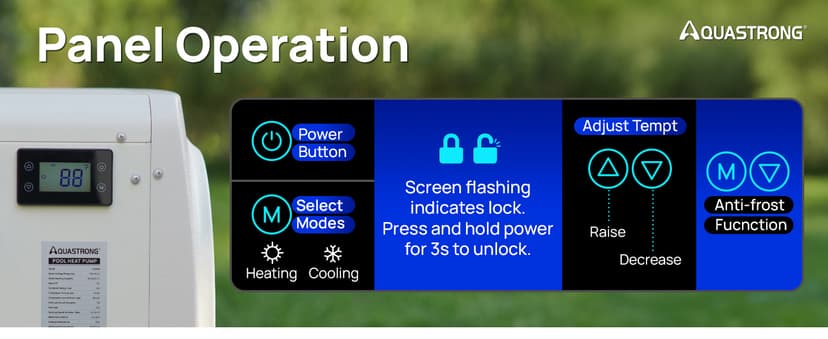 AQUASTRONG Swimming Pool Heat Pump,Electric Pool Heater for Above Ground and Inground Pool,Heating and Cooling Pool Heater Pools Up to, 6500 Gallons