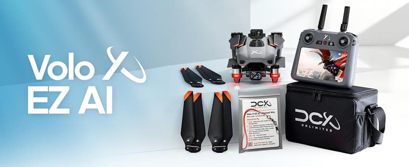DCX Volo X EZ AI Drones – Drones with Camera for Adults 4k AI-Assisted Flight Control – FAA Approved Drone 4k Camera, 360° Obstacle Avoidance, U.S. Support – Beginner Drone for Adults