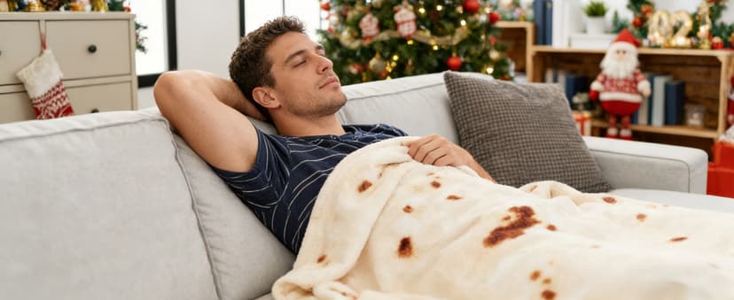 SeaRoomy Burritos Tortilla Blanket, Realistic Food Wrap Blanket Double Sided, Novelty Funny Tortilla Round Giant Soft Blankets (Beige, 47 inches)