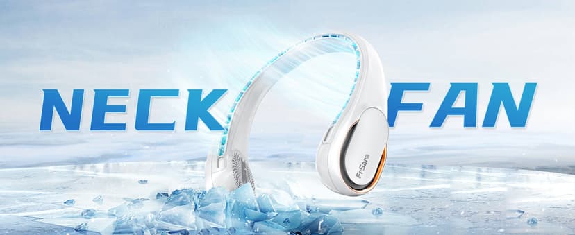 FrSara Neck Fan, Portable Personal Fan Strong Wind, 5200mAh, Air Volume,360° Cooling, No Hair Twisting, Air Volume On 2 Sides, Non-Slip, Quick Charge, Long Use Time, Birthday Gift for Women, Dad, Men