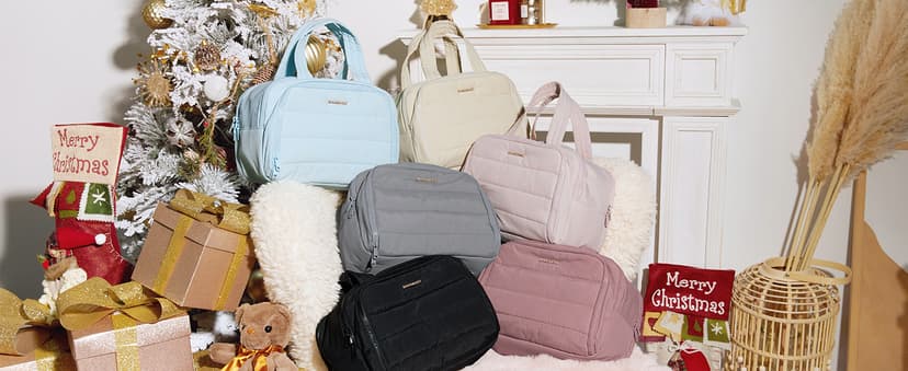 BAGSMART Travel Toiletry Bag, Lightweight Large Wide-open Travel Bag for Women, Puffy Cosmetic Makeup Bag Organizer with Handle for Accessories,Essentials, Toiletries, Dark Pink