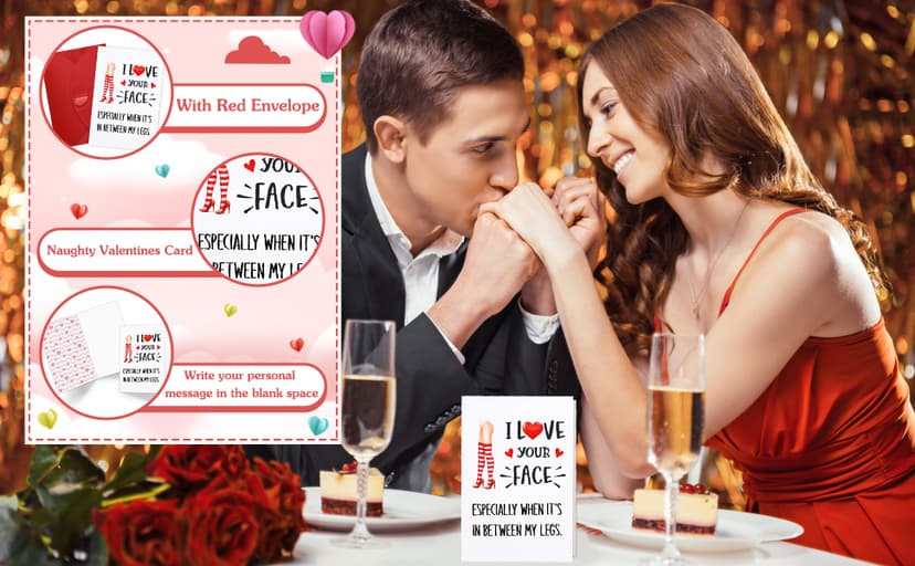 PETCEE Funny Valentines Day Card - 4"x6" Valentines Day Card for Him Her Naughty Valentines Day Gifts Cards with Envelop for Boyfriend Girlfriend Husband Wife Men Women Anniversary Birthday