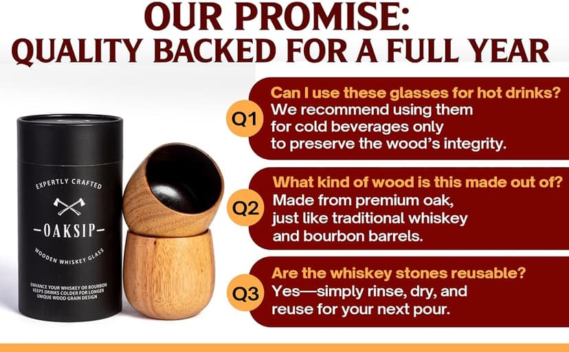 The Original Charred Wooden Bourbon Drinking Glass | Charred Old Fashioned Glass | Bourbon Gifts for Men, Dad, or Brother | Whiskey Gifts