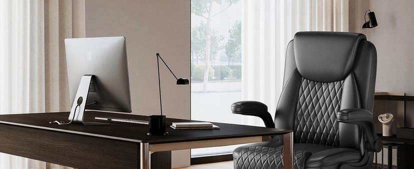 COMHOMA Leather Office Chair Ergonomic Computer Gaming Chair with Comfy Back Support, Executive Mid-Back,Small Gmaing Chair with Adjustable Armrests, for Short People Use, Rolling Swivel for Adults