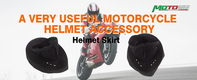MOTO4U Motorcycle Helmet Skirt Wrap-Around Helmet Bib Wind & Rain Bib Helmet Warm Bib Detachable Long Type