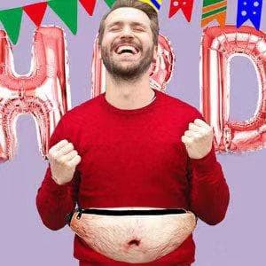Funny Gifts White Elephant Gifts, Wisedom Gag Gifts Dad Bag Fanny Pack & 3D Beer Belly Waist Pack Waterproof For Women Men Christmas Stocking Stuffers for Men (Thin Hair)