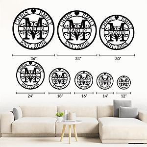 Custom Metal Signs | Personalized Monogram Name Sign | Wedding Gifts for Couples 2025 | Outdoor Wall Art for Family Name | Anniversary Wedding Gifts for Women, Wife, Parents, couple