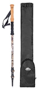 Cascade Mountain Tech Trekking Poles - Carbon Fiber Monopod Walking or Hiking Sticks with with Accessories Mount and Adjustable Quick Locks