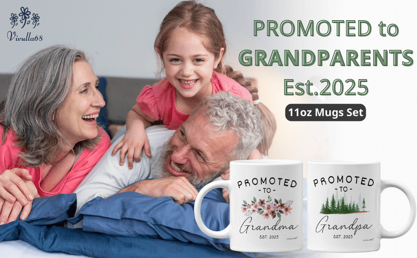 Christmas Gifts For First Time Grandparents, Promoted To Grandma And Grandpa Mugs Est 2025, Grandparents Baby Announcement, Pregnancy Announcement Mug, Grandparent To Be Gifts, New Grandparent Gift