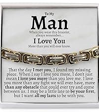 Love You This Much Steel Twist Bracelet for Him - Birthday & Wedding Gift for Husband, Boyfriend, or Fiance