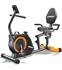 Recumbent Exercise Bike for Home Use, Quiet Recumbent Stationary Bikes for Adults & Seniors, 16-Level Resistance, Adjustable Seat, Supports 400LB, Pulse Sensors & LCD Display