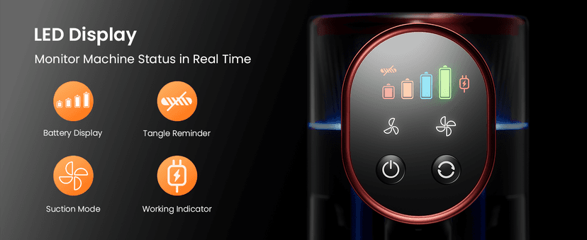 NADALY Cordless Vacuum Cleaner, 550W 45Kpa 65Mins Vacuum Cleaners for Home, Stick Vacuum with LED Display, Anti-Tangle, Self-Standing, 8-in-1 Lightweight Vacuum for Hardwood Floor/Carpet/Pet Hair