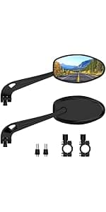 2 Pack Bike Mirrors, eBike Mirrors for Handlebars, 360° Adjustable Safety Bicycle Rear View Mirrors, Scratch Resistant Glass Lens, Bicycle Universal Fit Accessories