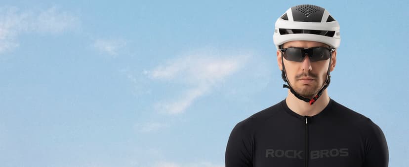 ROCKBROS Photochromic Sports Sunglasses Mens Pickleball Glasses Cycling Glasses MTB Sunglasses, with Removable Elasctic Band