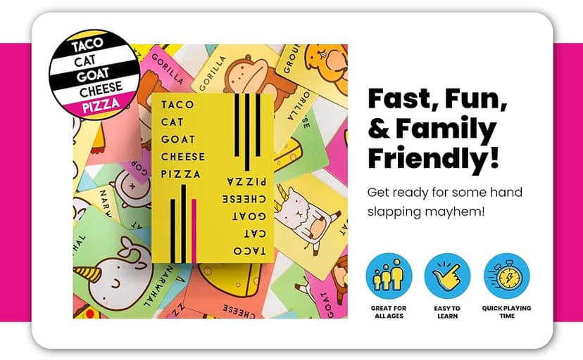 Taco Cat Goat Cheese Pizza Wildly Entertaining Card Game for Family and Group Game Night | Easy to Learn and Play with 10-15 Minute Rounds | Fun for Kids, Teens, Adults, and Families | 2-8 Players