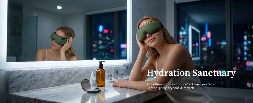 35dB, Lightweight Eye Massager, Gift for Women Husband, for Home, Office, and Travel ReliefRX Ultra-Quiet Eye Massager with Heat and Cooling, Sage Green B0GJ3CPT77