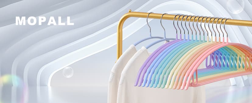 MOPALL Clothes Hangers 28 Pack, Non Slip PVC Coating Metal Sweater Hanger No Shoulder Bump, 16.5 inch Wide Heavy Duty Durable Adult Coat Hanging for Closet, Suit, Dress, Jacket, Pant, Shirt