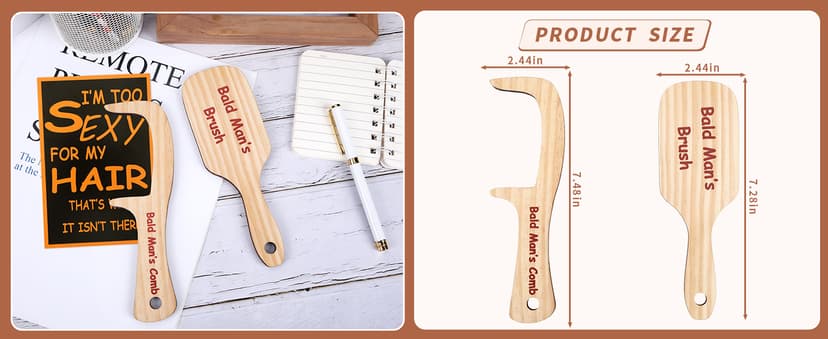 Boss Day Gift Father's Day Prank Gift Hair Loss Comb for Bald Men Birthday Gift for Men Coworker 2PCS Funny Bald Mans Comb Funny Gag Gift Over The Hill Party Gift B0DHD1DH9Y