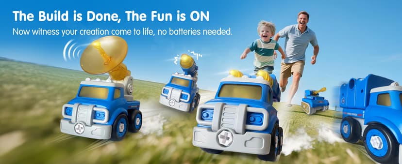 hahaland Toys for 5 Year Old Boy Birthday Gift - STEM Boys Toys for 6 Year Old Boy Age 6-8 Years, 5 in 1 Building Take Apart Trucks Transform to Robot, Kids Ages 5-7 Christmas Stocking Stuffers Gifts