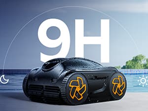 iGarden 4-in-1 Robotic Pool Cleaner, 3.6H Cordless Pool Vacuum for Inground & Above Ground Pools, Touchscreen & APP Control, Smart Navigation & Self-Parking, Cleaning Floor, Wall & Waterline, Black