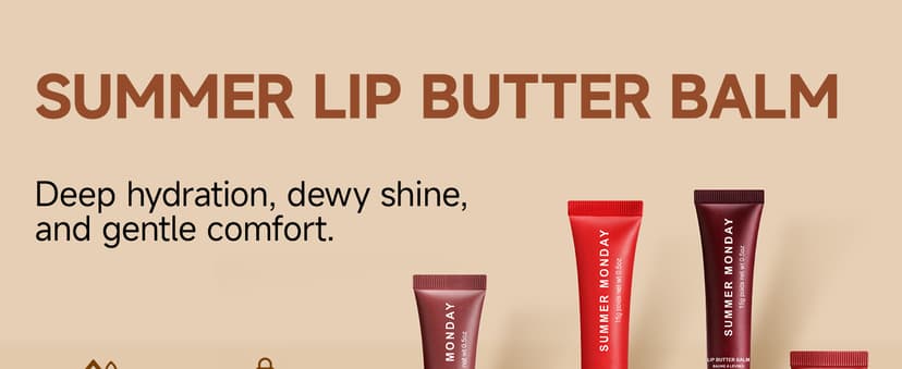Lip Balm with Non-Sticky Shine, Ultra-Hydration, Lightweight, Long-lasting Soothing Lip Care 6 PCS Summer Lip Butter Balm, Lip Gloss for Instant Moisture B0GR8XC9ZM