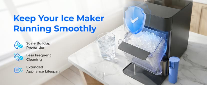 Waterdrop C33 Ice Maker Water Filter, Replacement for GE® Profile Opal Nugget Ice Maker Water Filter, Scale Inhibiting, with Ring Pull, BPA-Free, 3 Pack
