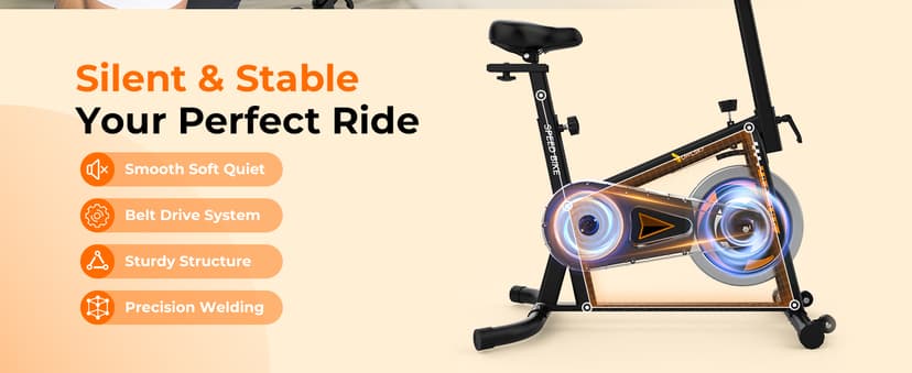 OWLSKY Exercise Bike with APP, Stationary Bike for Home, 300 lbs Capacity Quiet Indoor Cycling Bike Gym Cardio Workout, Adjustable Seat & Tablet Holder