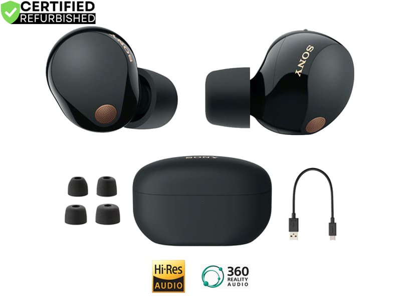 Sony WF-1000XM5 Truly Wireless Bluetooth Noise Canceling Headphones - Black (Renewed)