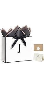 13" Birthday Gift Bag with Card Envelope Sticker Bow Ribbon and Tissue papers for Women Girls Design with Handles,13th-100th (EST.1975 50th, 13" W x 10.5" H x 4.3" D)